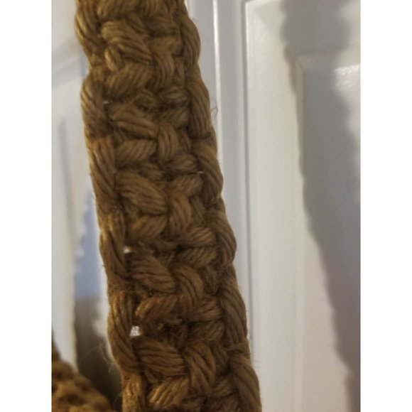 Handmade Macrame Purse Shoulder Bag Fold Over Flap Ceramic Tile Boho Hippie - Picture 4 of 8